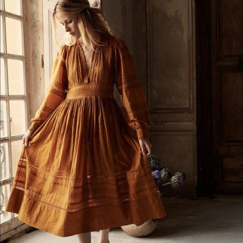 Doen Vicia Dress in Yellow Jasper